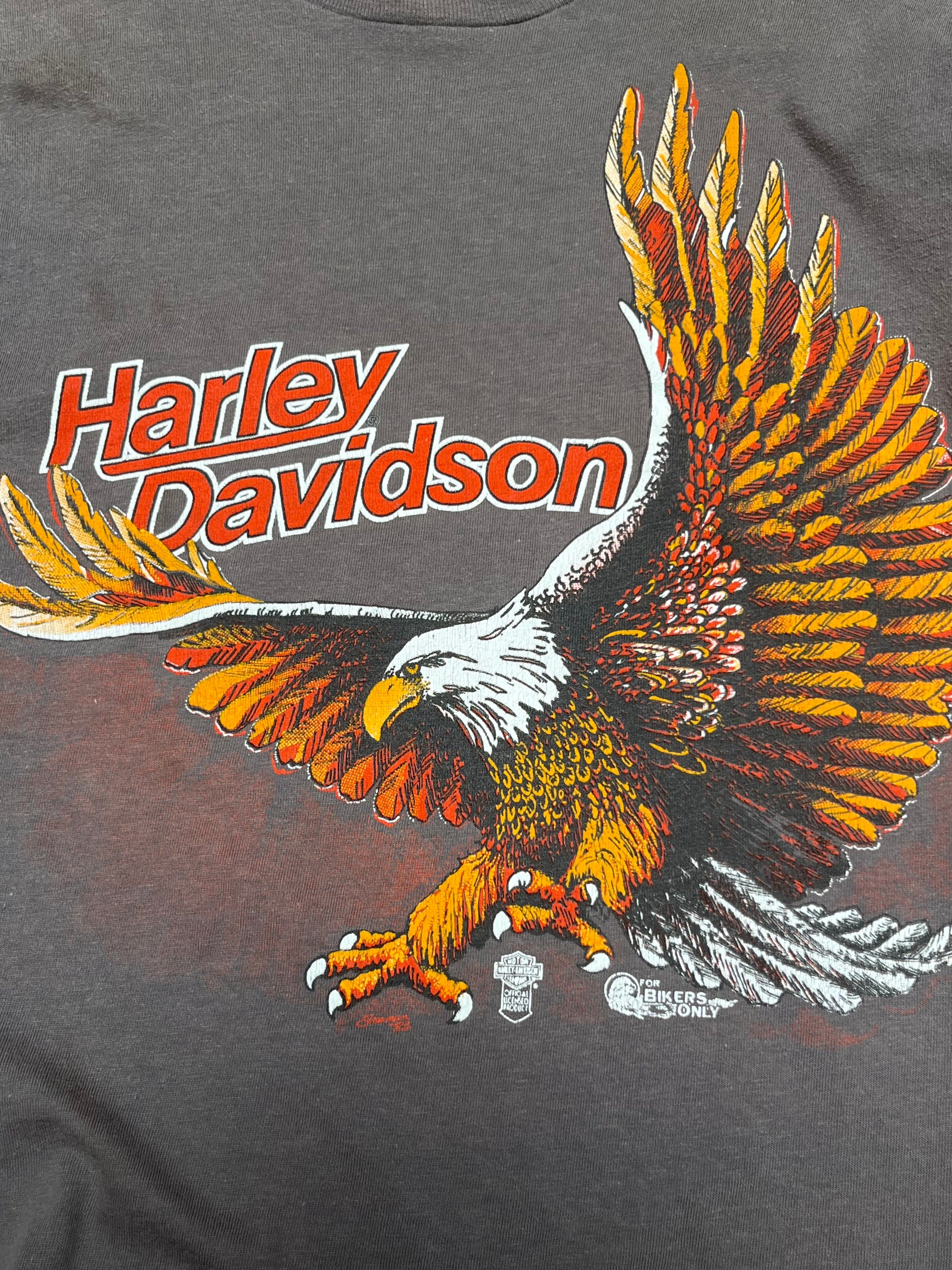 Vintage 1980s Harley Davidson Eagle T-Shirt | Bob Dron Oakland Dealer Tee
