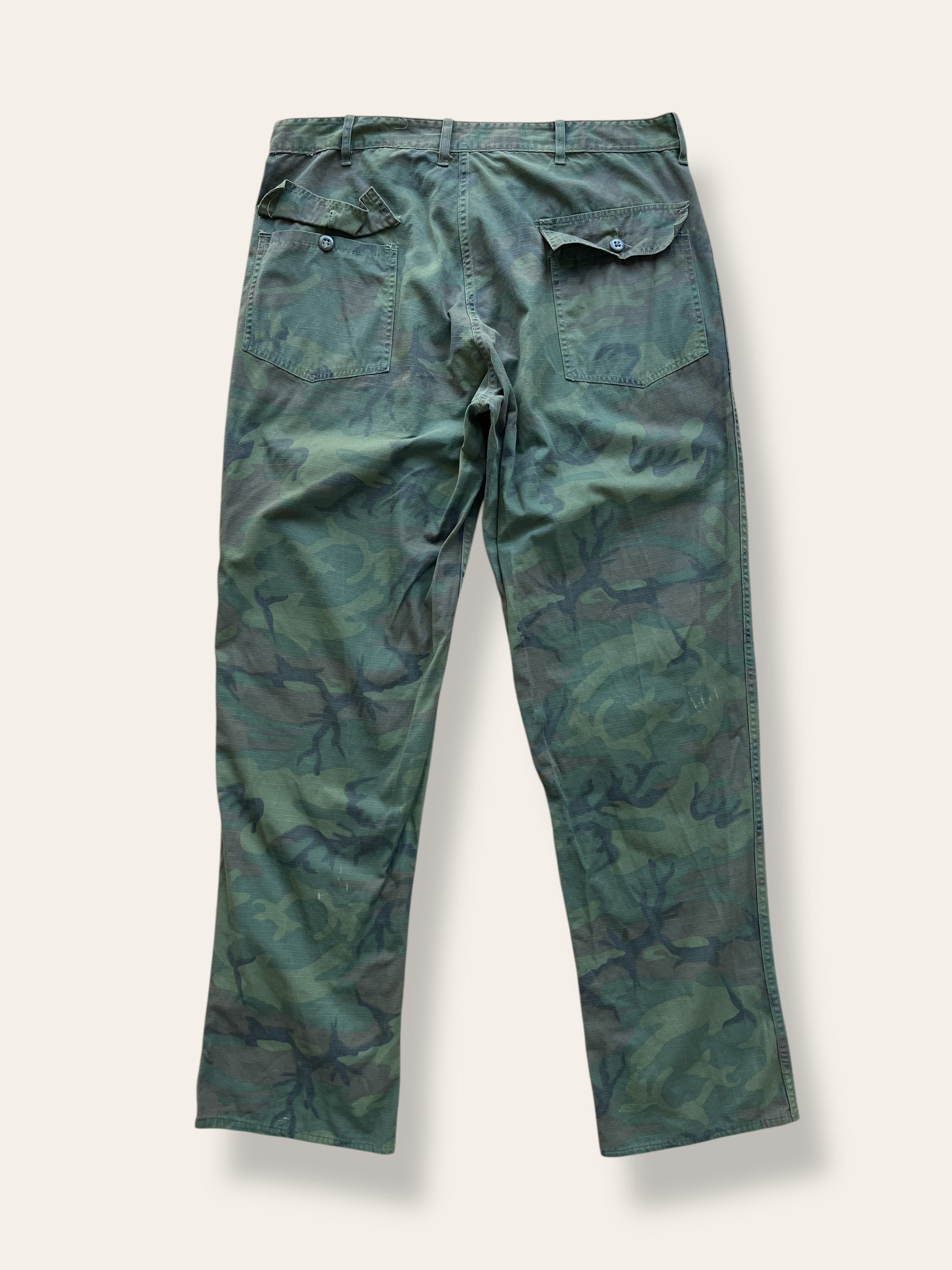 Vintage 1970’s Civilian ERDL Camo Poplin Ripstop Baker Pants W:36
