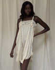Vintage 1920’s Deadstock Cream Lace & Silk Step In Slip Dress