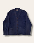 Vintage 1940s McGregor Navy Mohair Cardigan Leather Buttons | Vintage Workwear