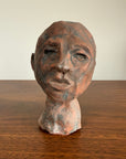 Vintage Modernist Terracotta Head Sculpture | Expressionist Bust Art | Mid Century Studio Pottery Portrait