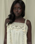 Vintage 1920’s Deadstock Cream Lace & Silk Step In Slip Dress