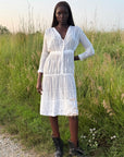 Vintage 1900s Antique Edwardian White Embroidered Cotton Lawn Dress | Hand Embroidered Lace Heirloom Tea Dress