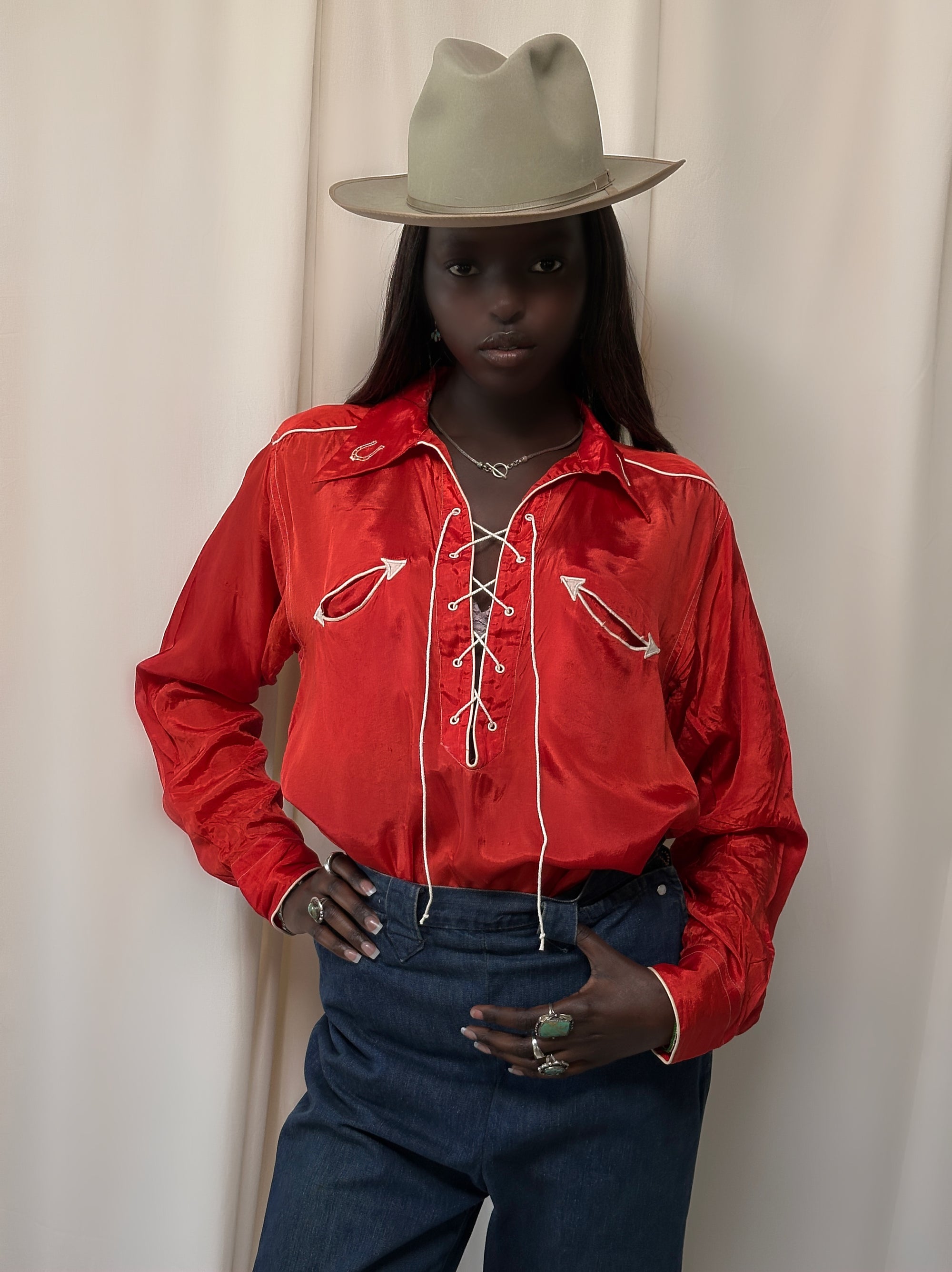 Vintage 1930’s Rodeo Jubilee Lace Up Western Shirt