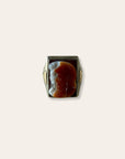 Vintage 1940’s Roman Soldier Cameo 10k Two Tone Gold Ring Size 7.75