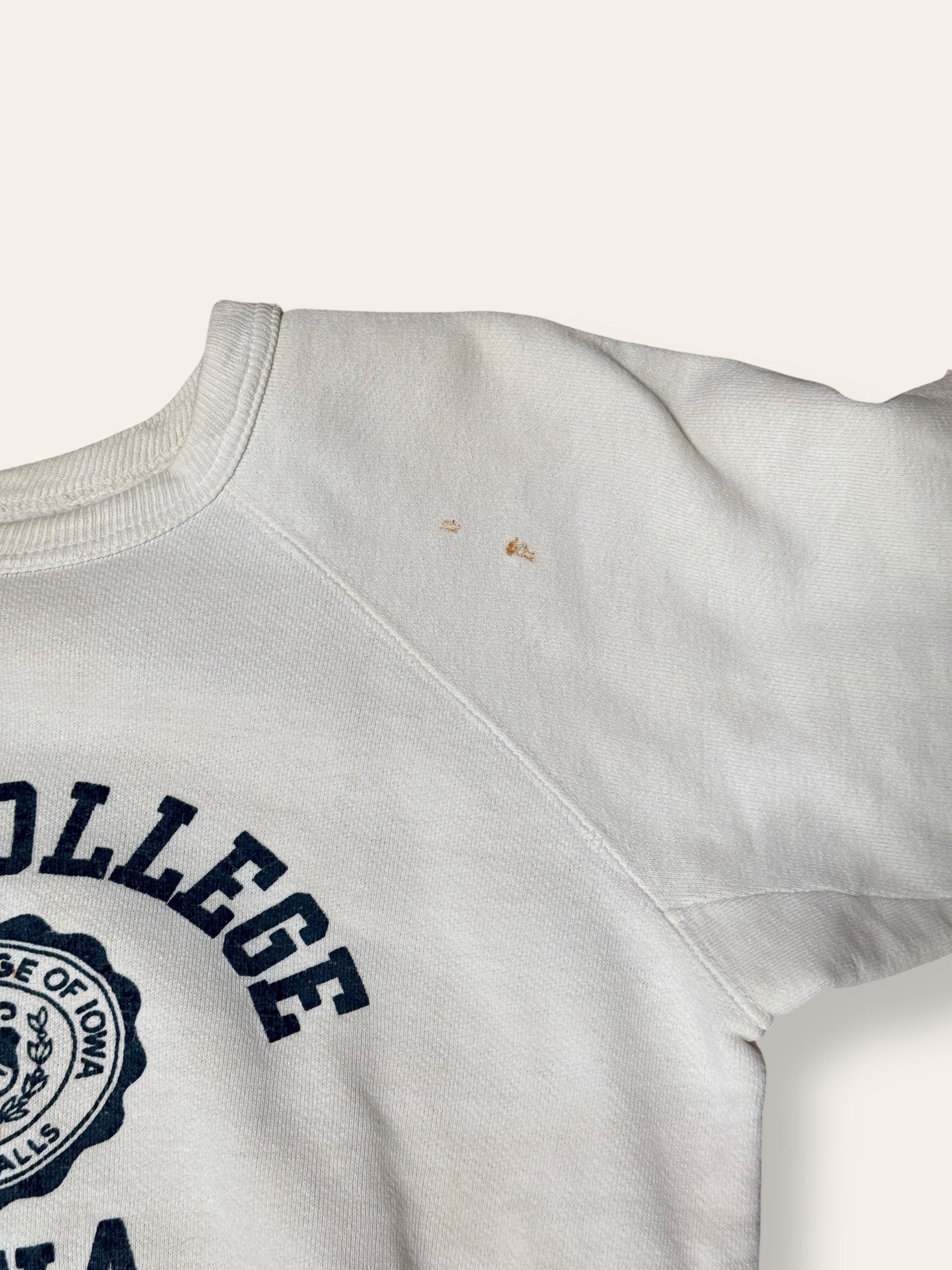 Vintage 1960's State College Iowa Flock Print Sweatshirt