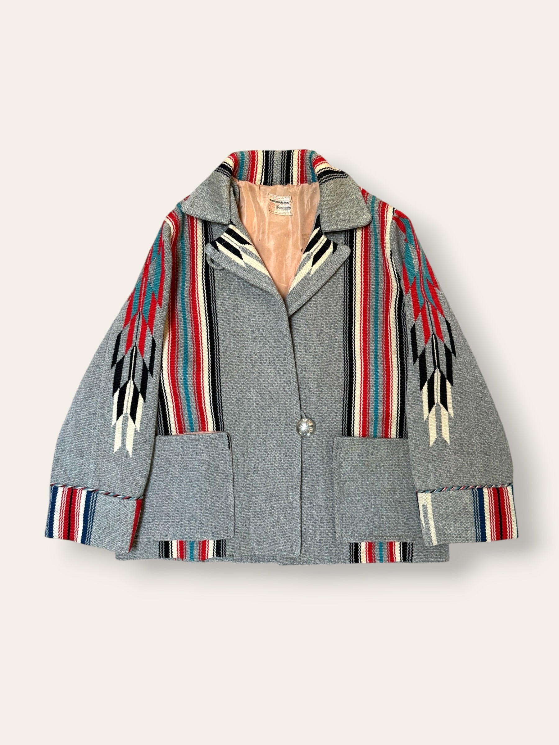 Vintage 1940’s Chimayo Ganscraft Woven Jacket | Southwest Hand Woven Wool Jacket