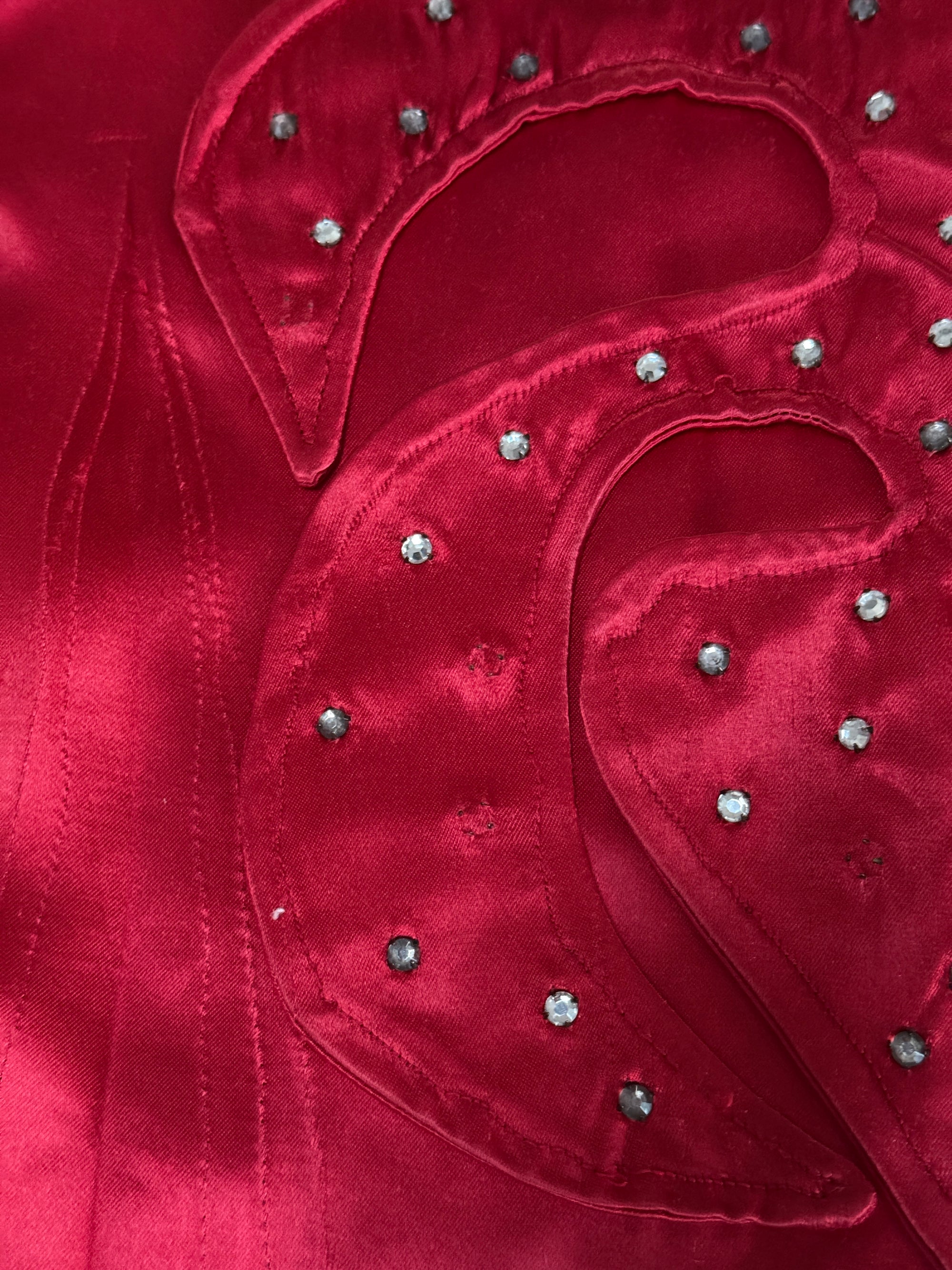 Vintage 1950’s Rhinestone Studded Satin Rodeo Western Shirt