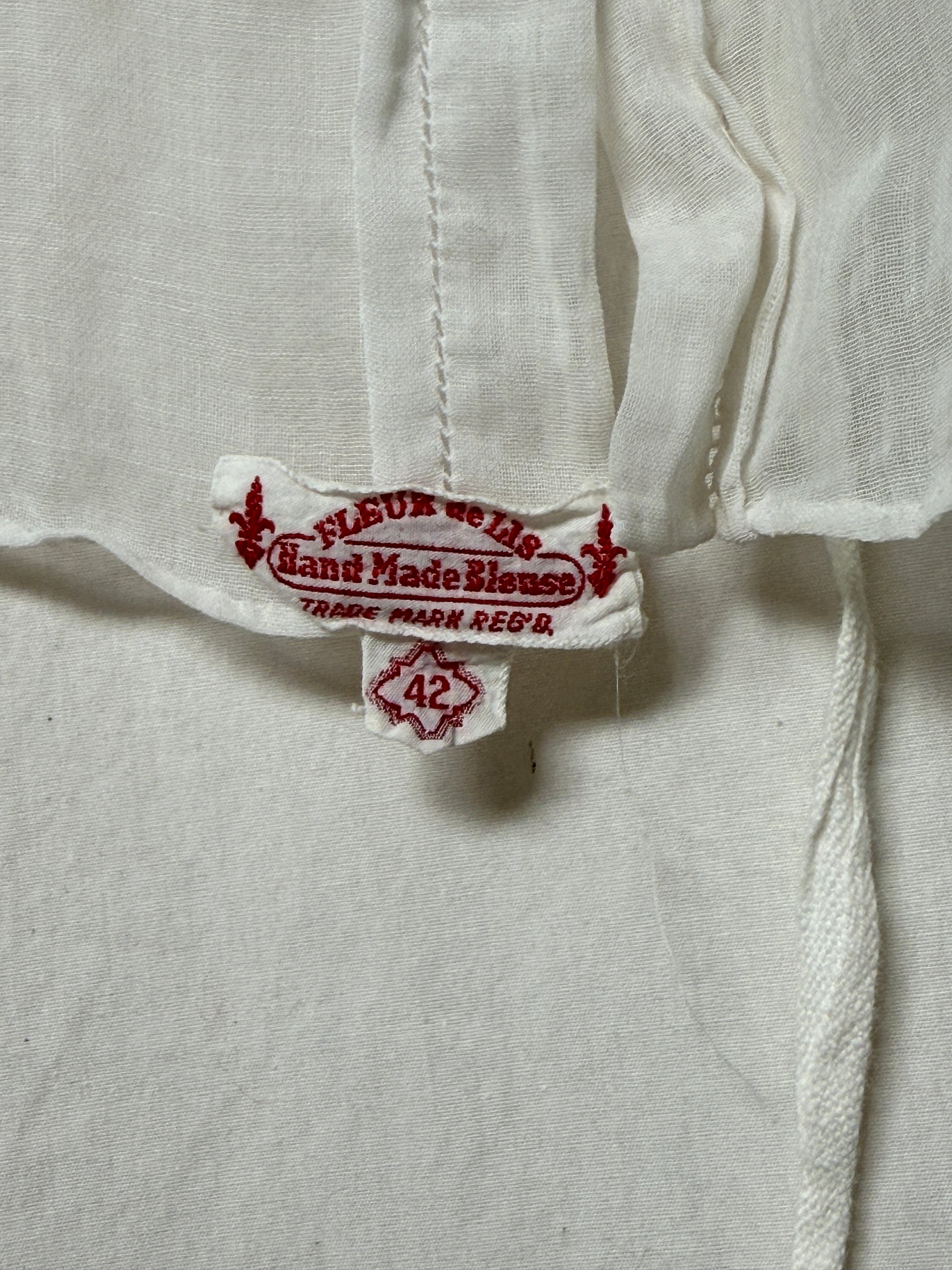 Antique 1900s Edwardian White Blouse | Antique Sheer Cotton Top with Embroidered Collar
