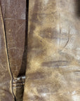 Vintage 1940-50s Windward Horsehide Leather Jacket | Montgomery Ward Brown Belted Back Jacket