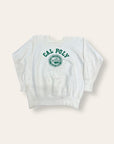 Vintage 1950s Champion Running Man Tag Cal Poly Felt Print Sweatshirt | Collegiate Raglan Flock Print Crewneck