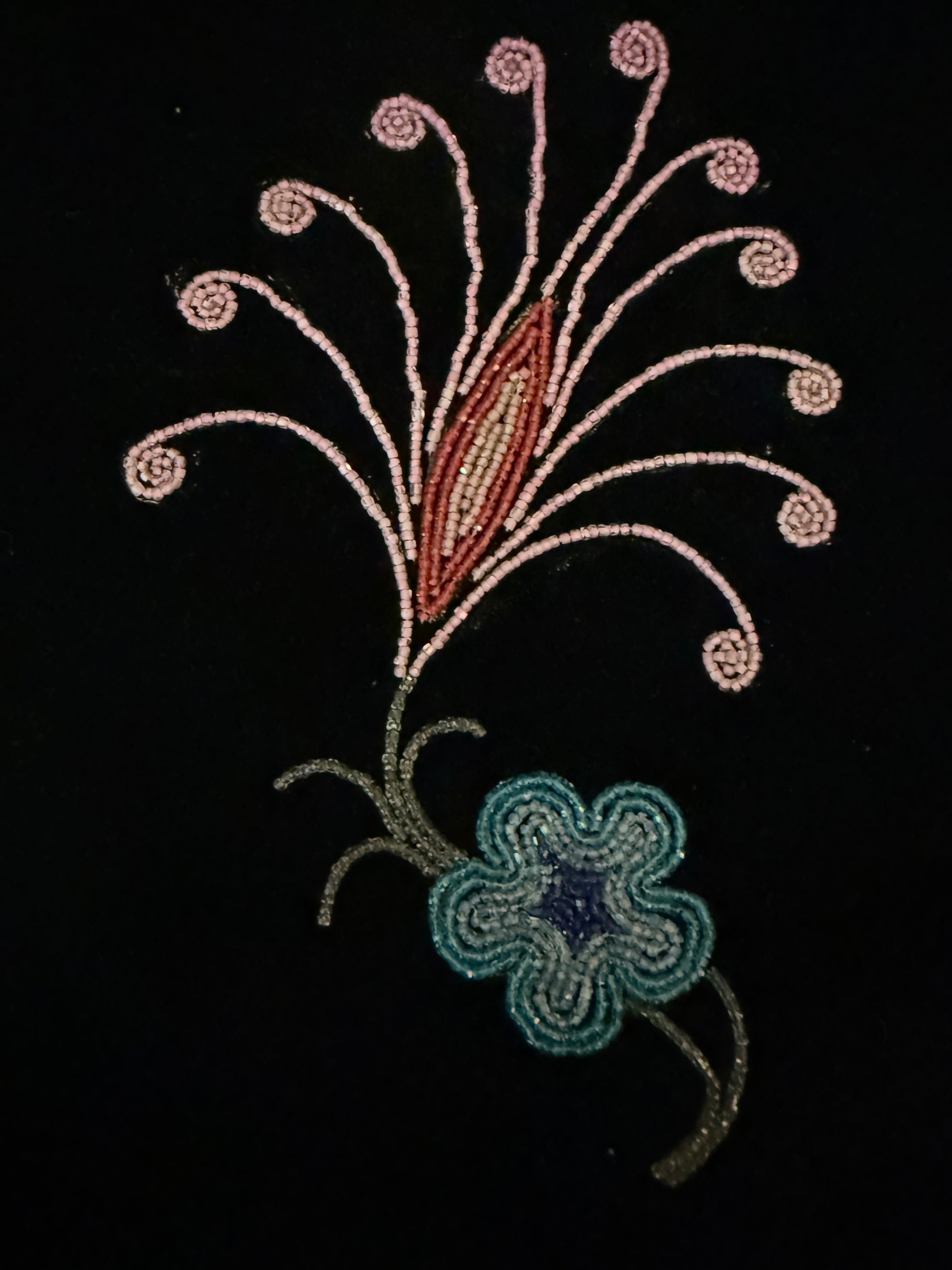Vintage Late 1800’s Ojibwa Beaded Velvet Bag