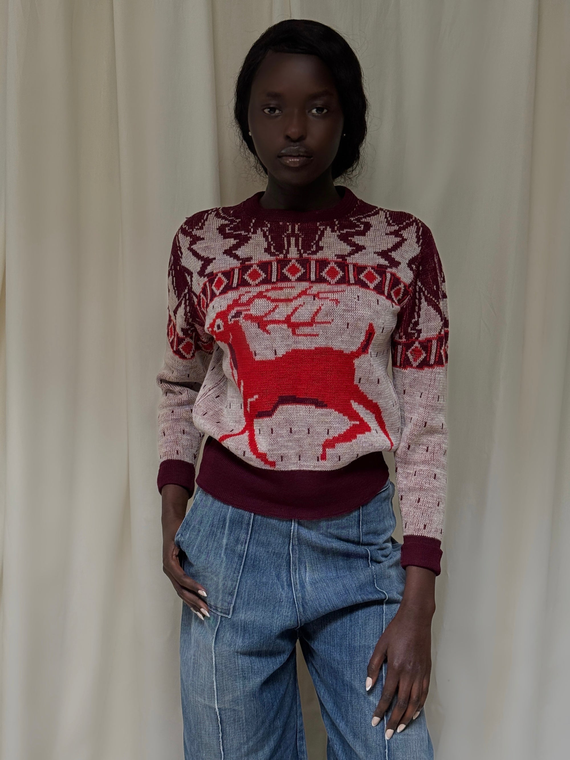 Vintage 1940’s Jim Penney Wool Novelty Sweater