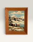 Vintage MCM Paint By Numbers Landscape Painting | Framed Mid Century Art