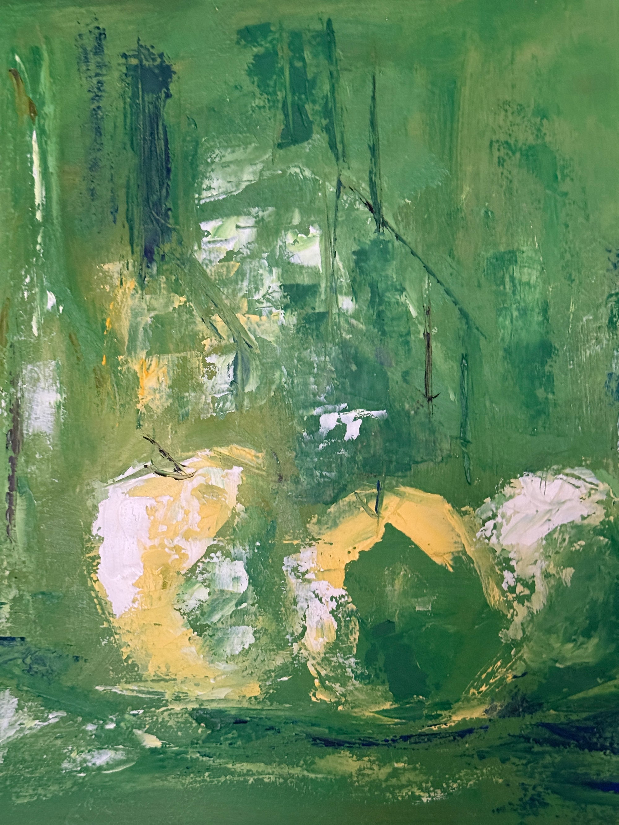 Vintage 1960s Mid-Century Modern Abstract Bar Scene Panoramic Painting | MCM Signed B. Gregor 1965