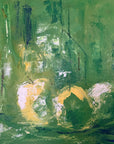 Vintage 1960s Mid-Century Modern Abstract Bar Scene Panoramic Painting | MCM Signed B. Gregor 1965
