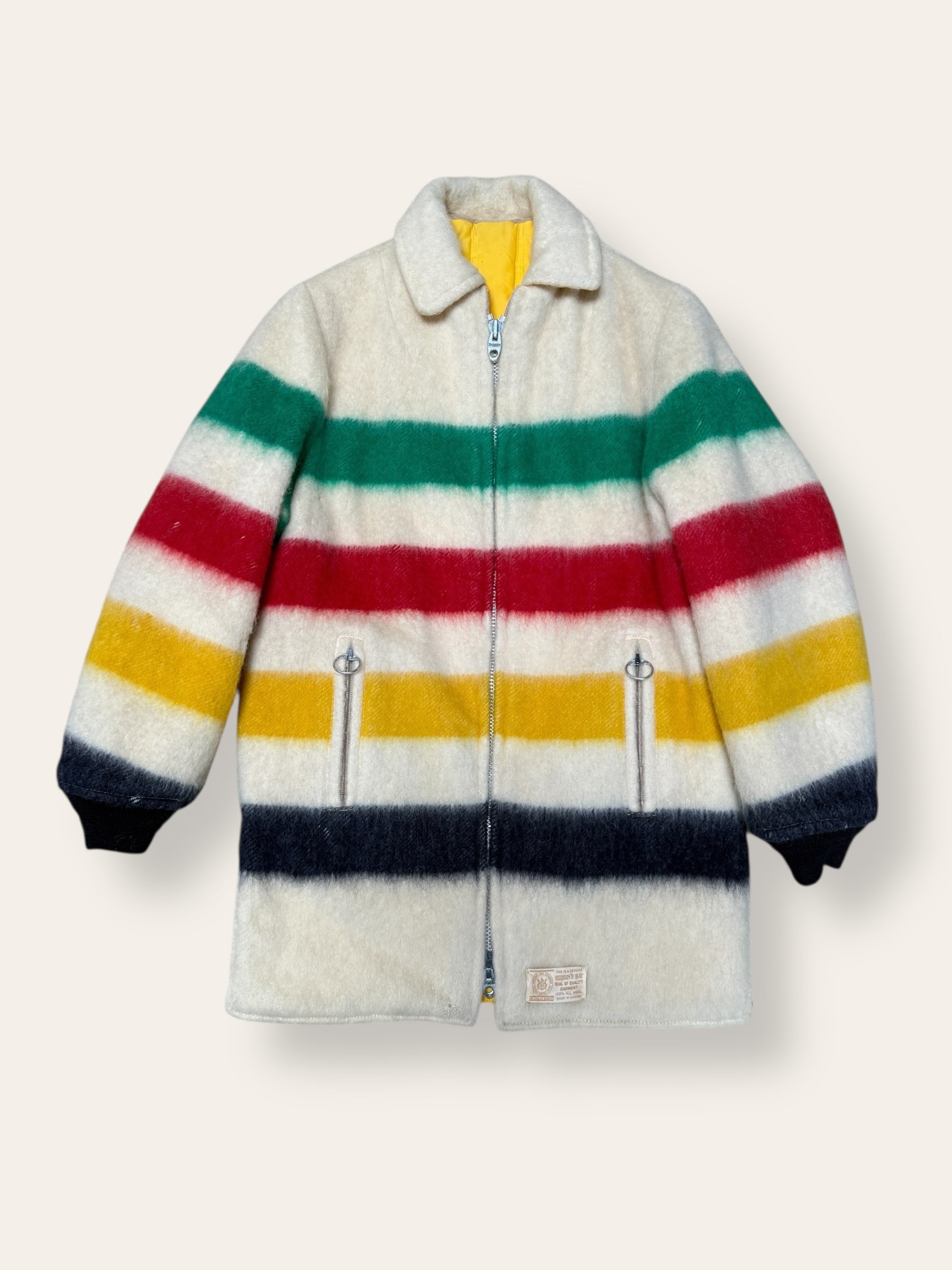 Vintage 1960's Hudson Bay Wool Blanket Reversible Jacket