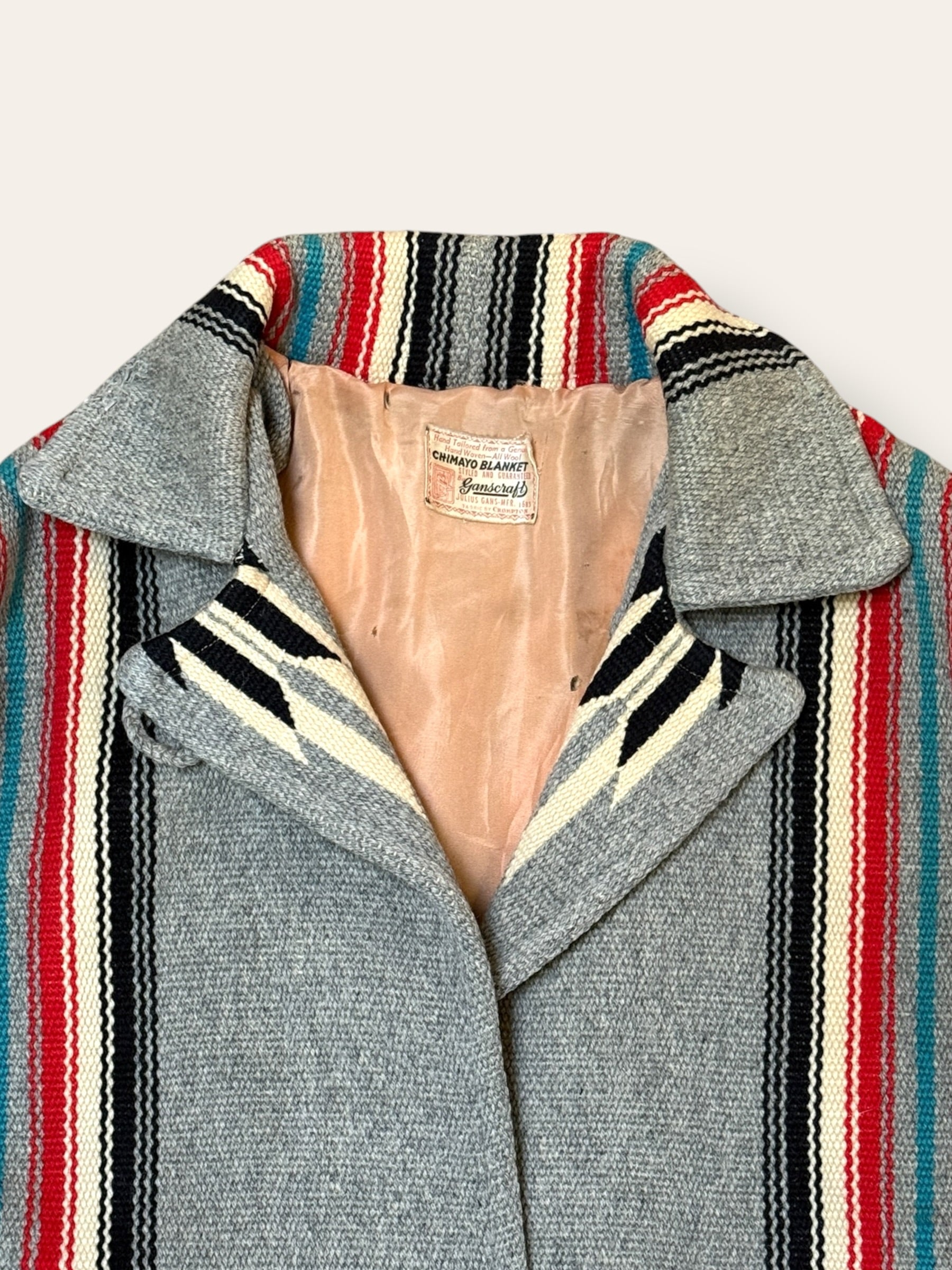 Vintage 1940’s Chimayo Ganscraft Woven Jacket | Southwest Hand Woven Wool Jacket