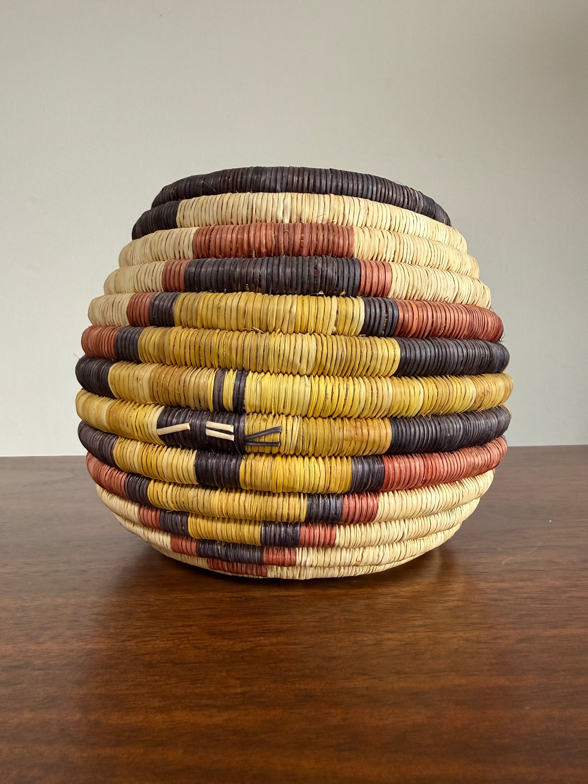 Vintage 1960s Hopi Coiled Pictorial Bowl Handmade Basket | Hopi Native American Basket