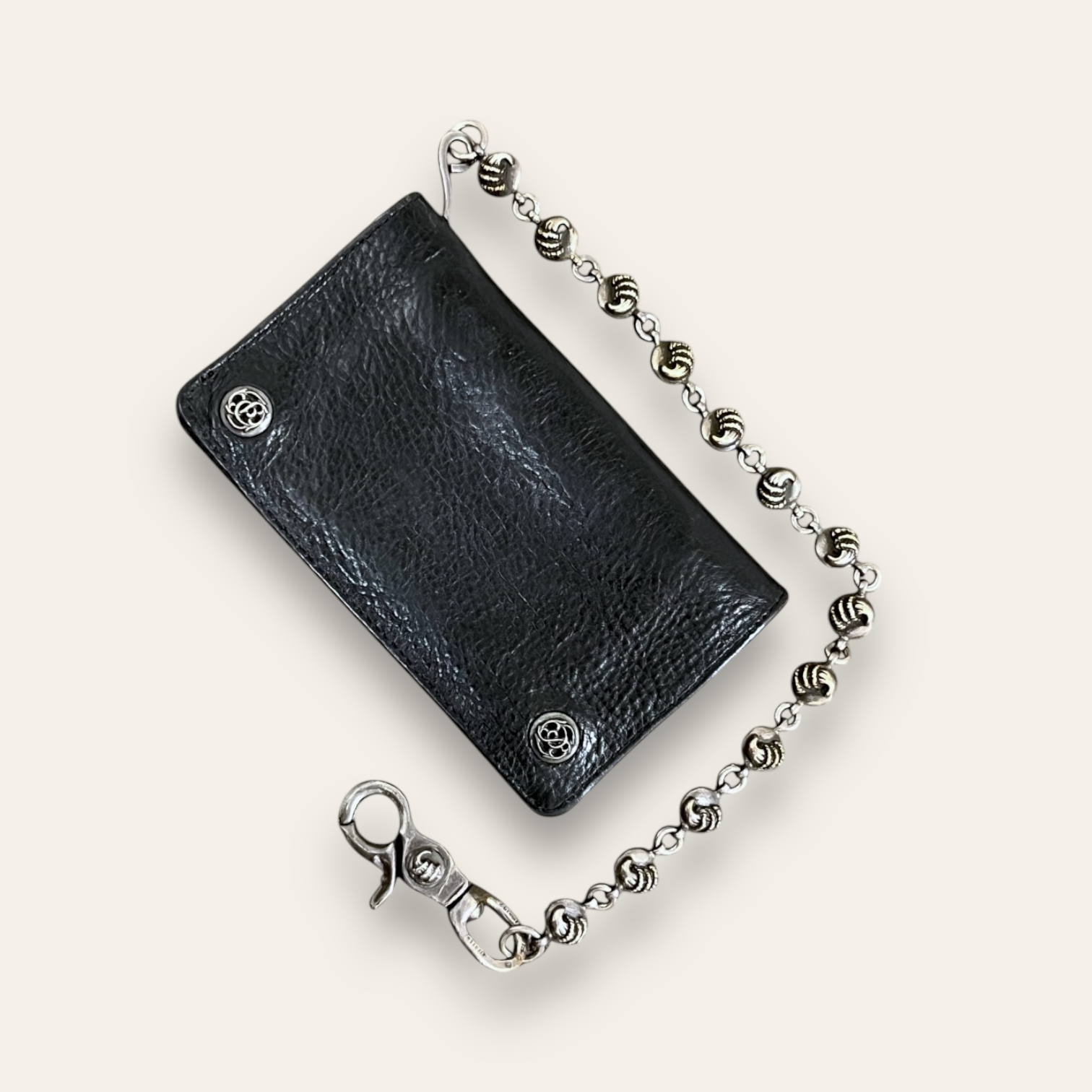 Vintage Chrome Hearts Leather Wallet + Chain