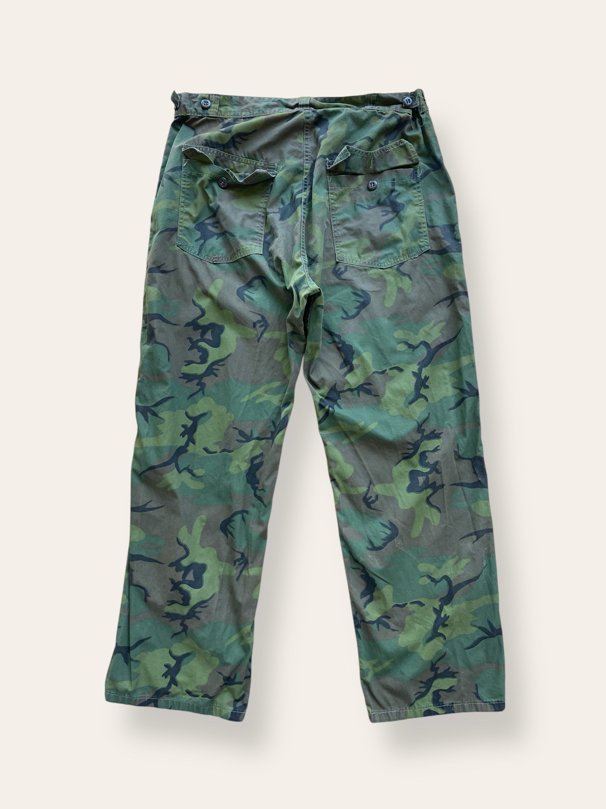 Vintage 1970’s Civilian ERDL Camo Poplin Ripstop Baker Pants W:36