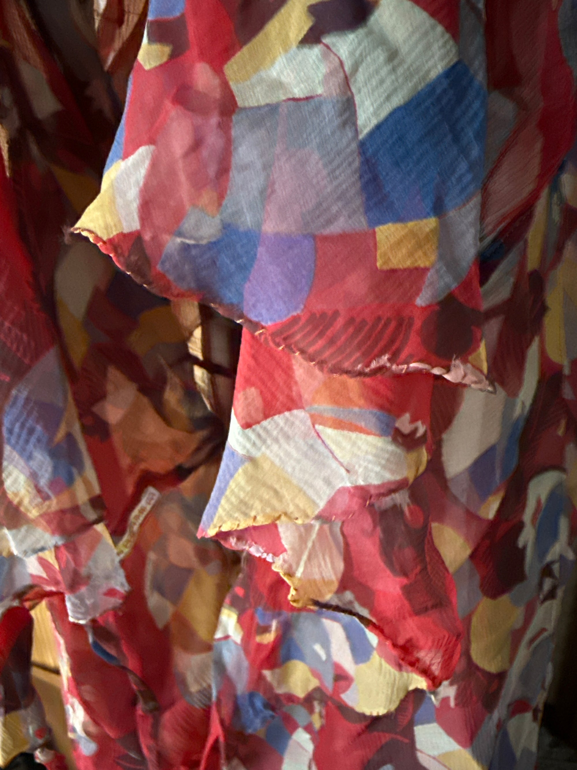 Vintage 1920’s Sheer Geometric Pattern Chiffon Dress