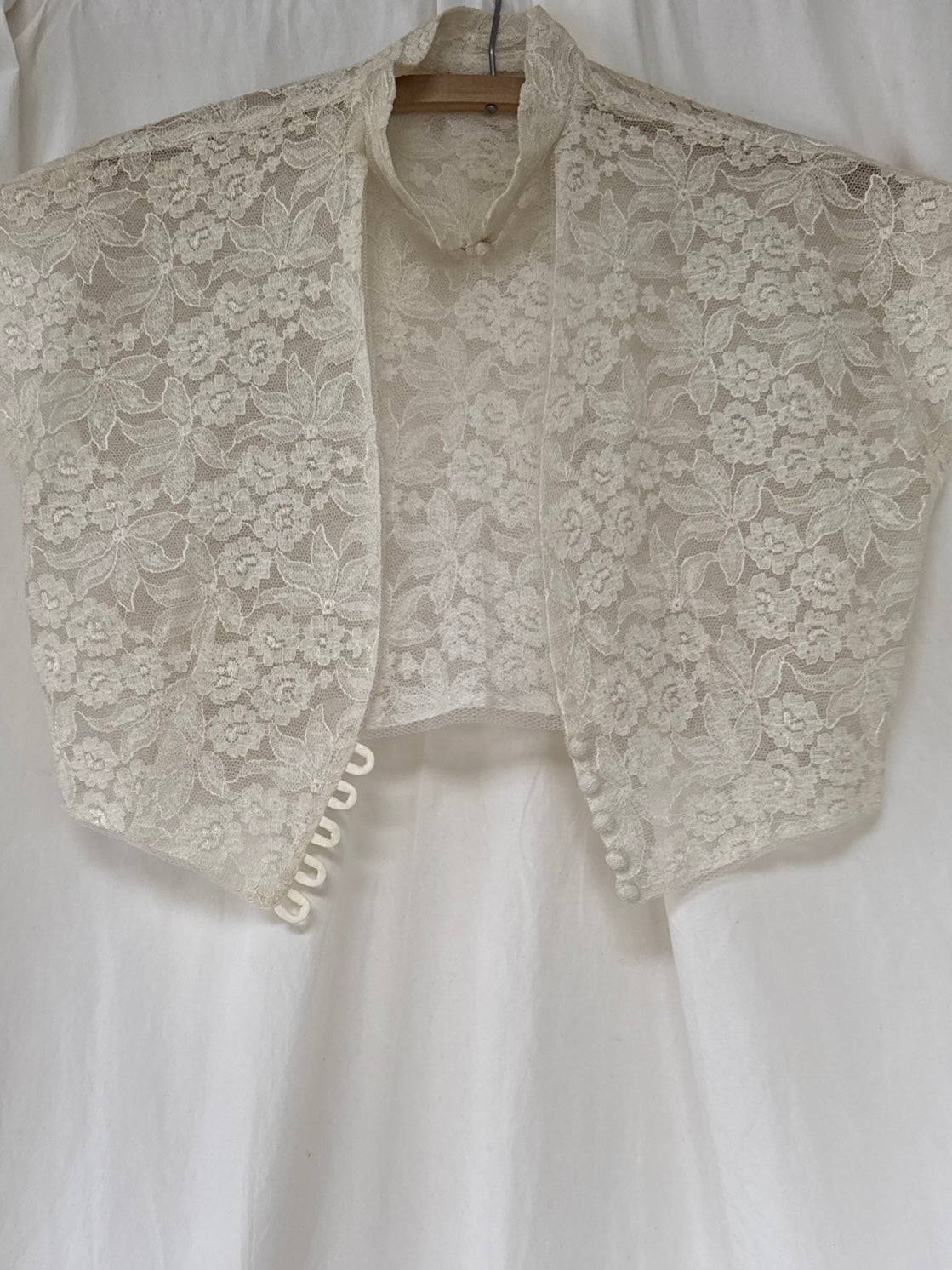 Vintage 1940s–1950s Lace &amp; Tulle Bolero Top | Sheer Evening Shrug