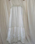Vintage 1900’s Edwardian White Cotton Crochet Dress | Antique Embroidered Tea Dress