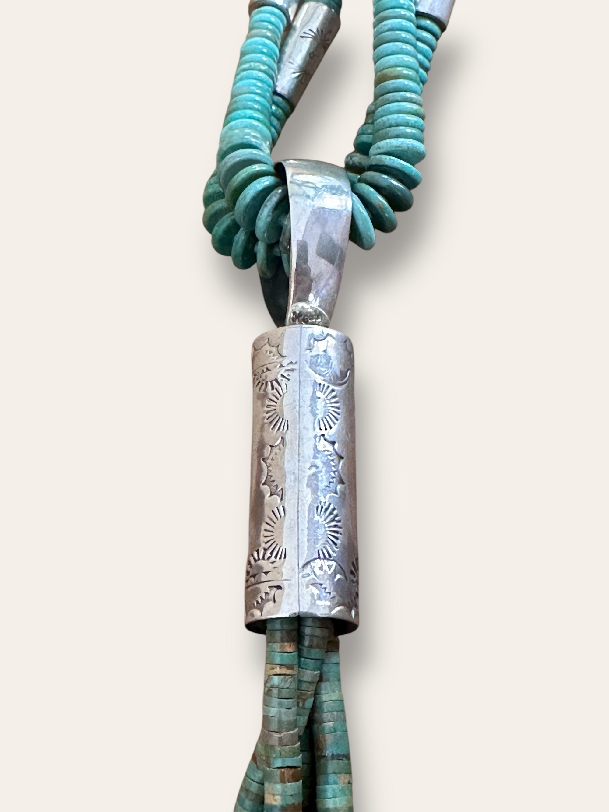 Vintage Santo Domingo Nestoria P. Coriz Turquoise Coral Necklace