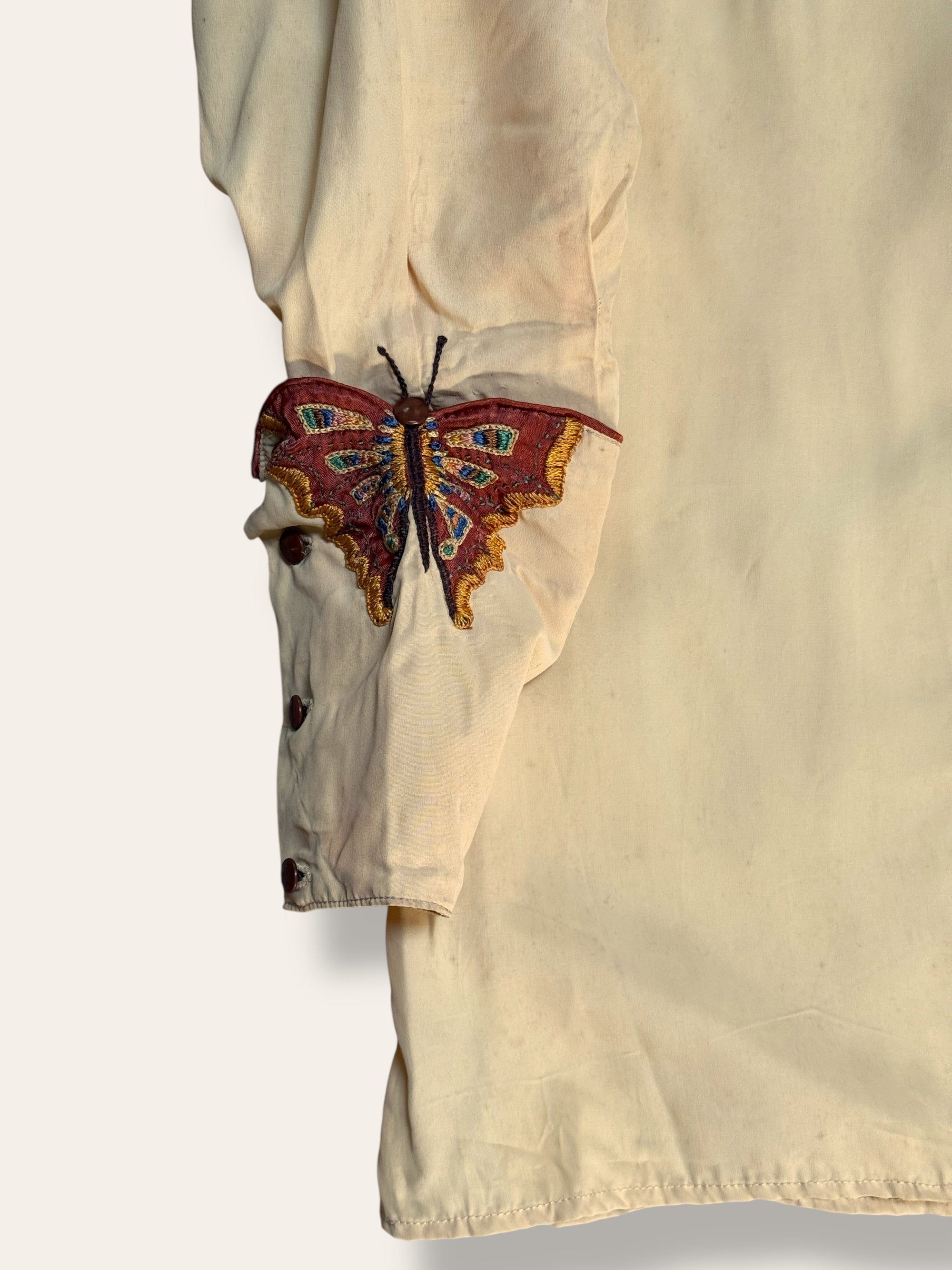 Vintage 1940’s Butterfly Embroidery Western Shirt