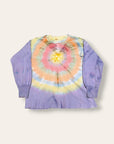 Vintage 1960s Tie Dye Long Sleeve Henley Shirt | Handmade Folk Art Top