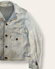 Vintage 1930s Buckskin Leather Cossack A-1 Jacket | Vintage Deerskin Sport Coat with Side Buckles