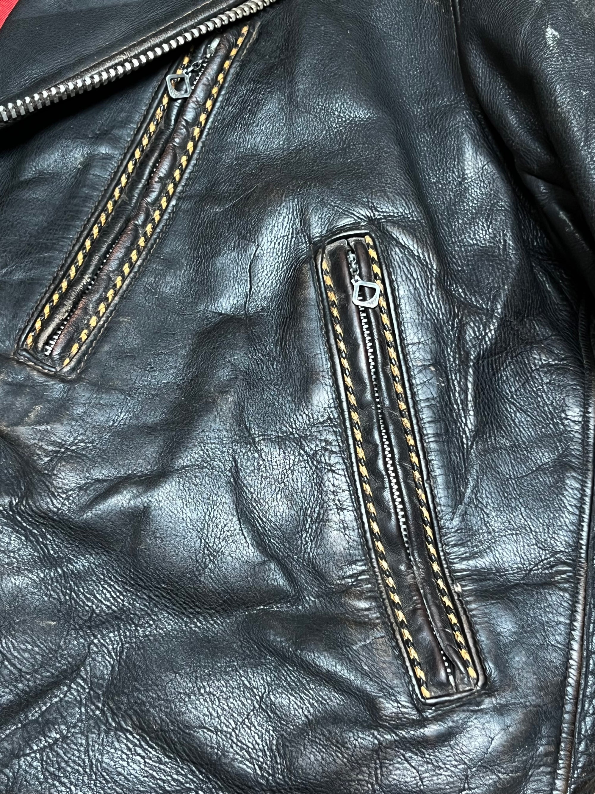Vintage 1940-50s Hercules 2-Star Steerhide Leather Biker Jacket