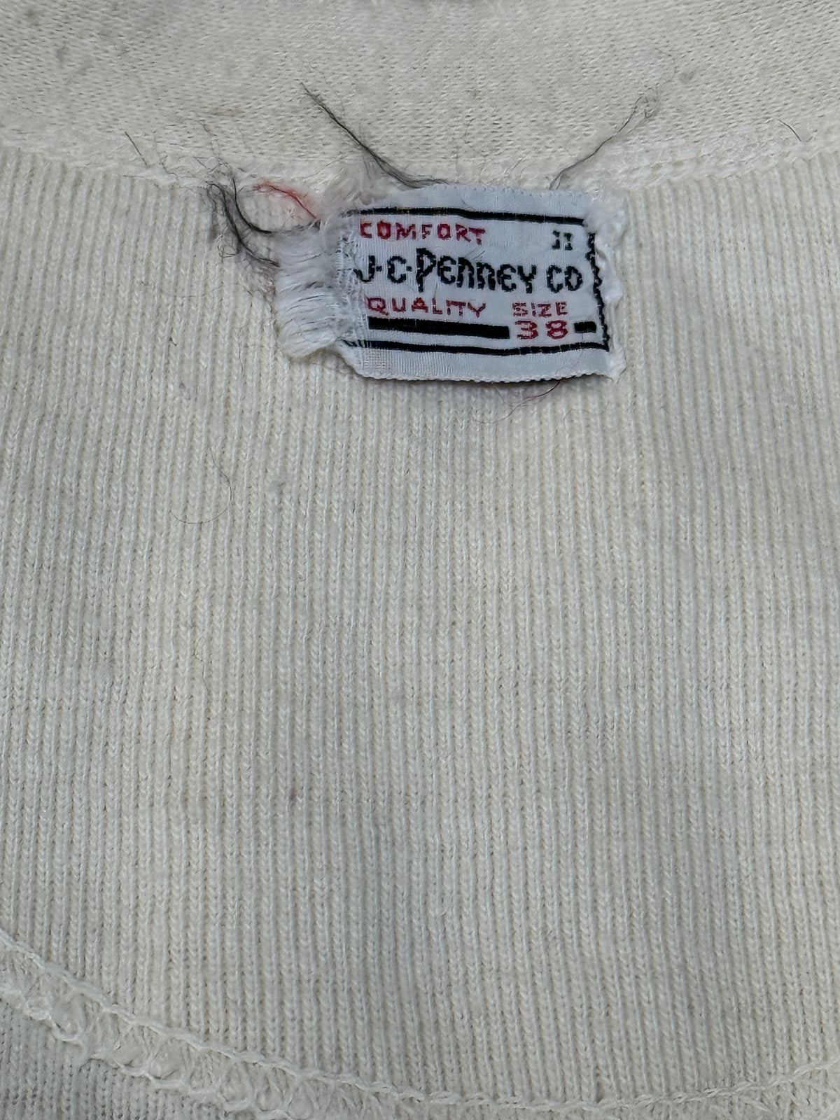 Vintage 1940’s Penney’s Cotton Henley Shirt| Heritage Blank Antique White Shirt