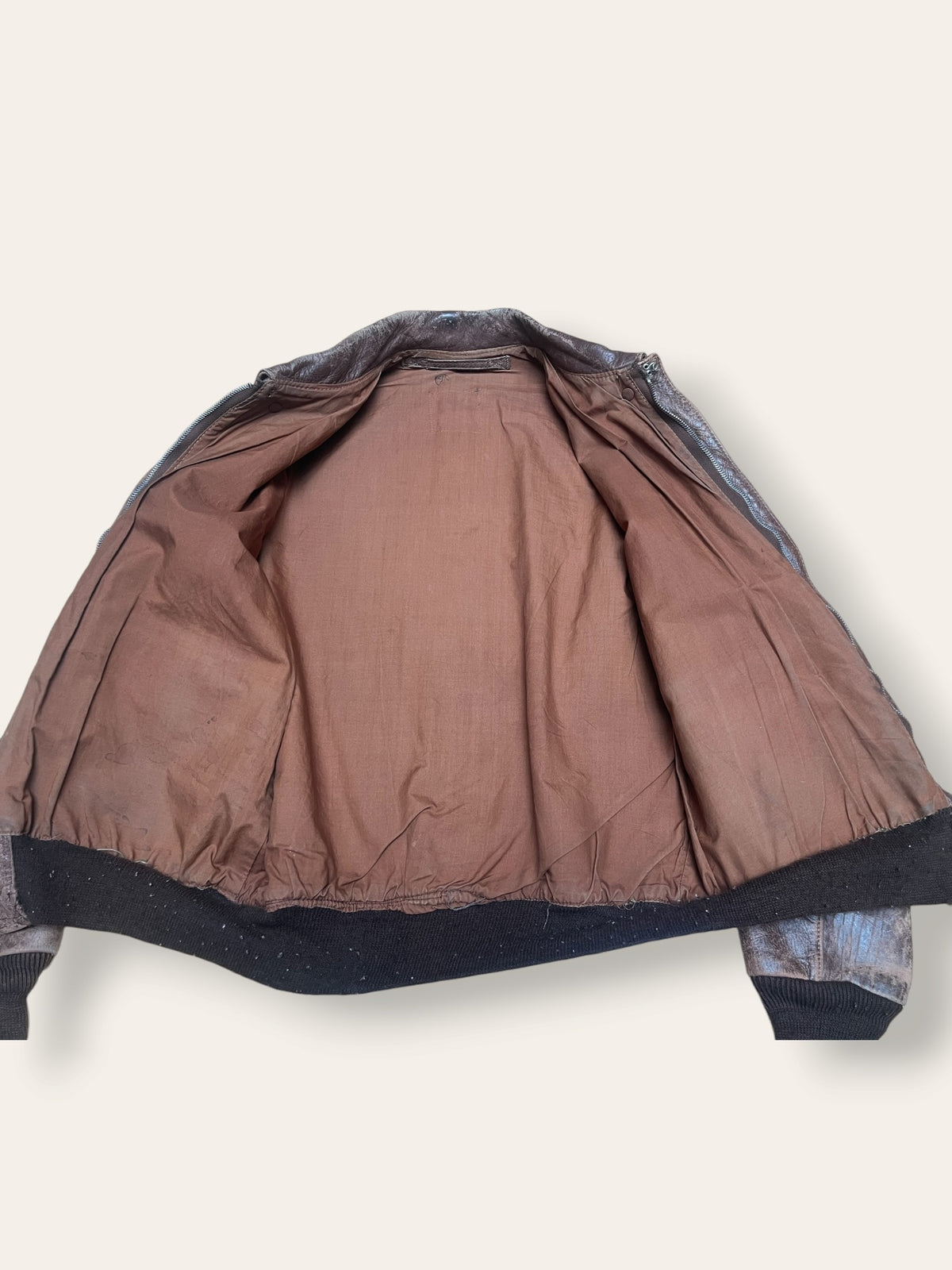 Vintage WWII USAAF A-2 Horsehide Bomber Jacket | 1940s Sz 38 Leather Flight Jacket