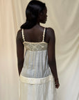 Vintage 1910’s Crochet & Silk Chemise Slip Dress