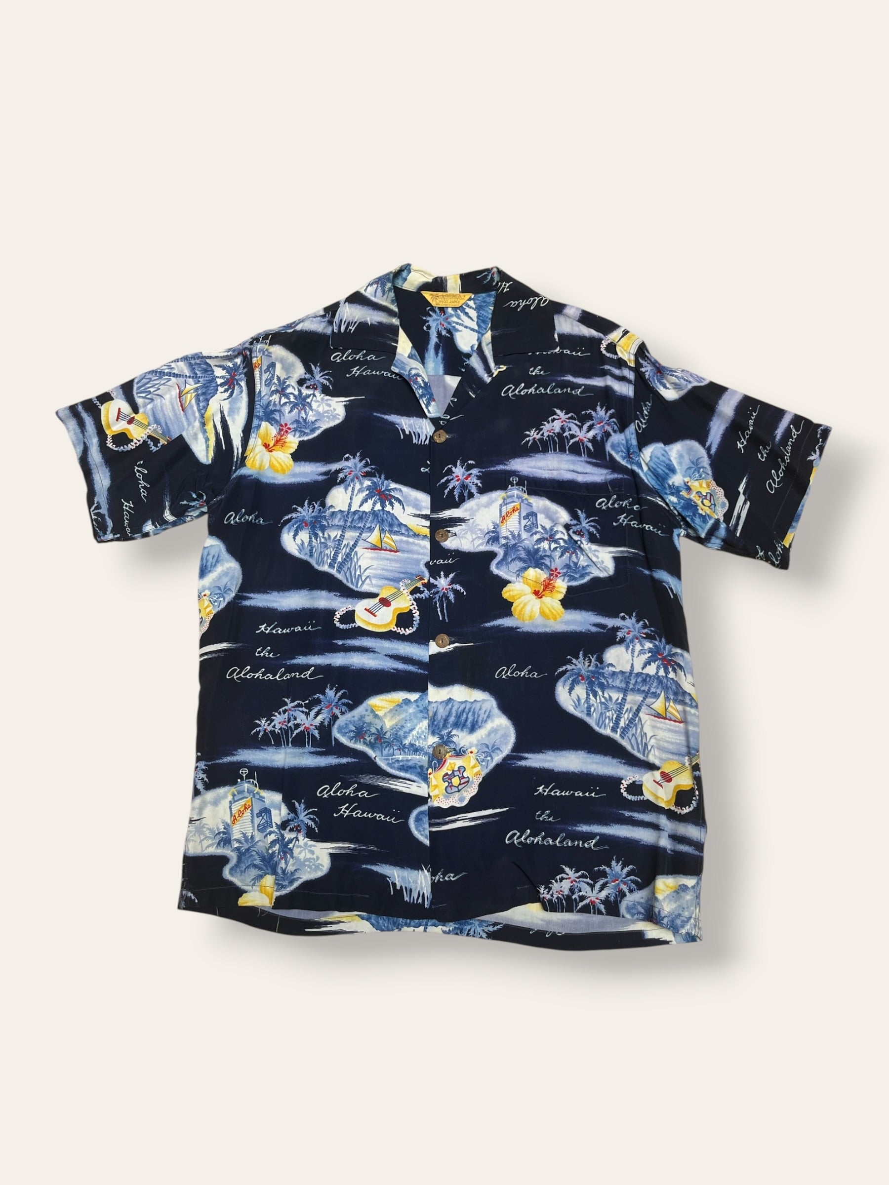 Vintage 1950s Hawaiian Shirt | Vintage Crepe Rayon Aloha Shirt