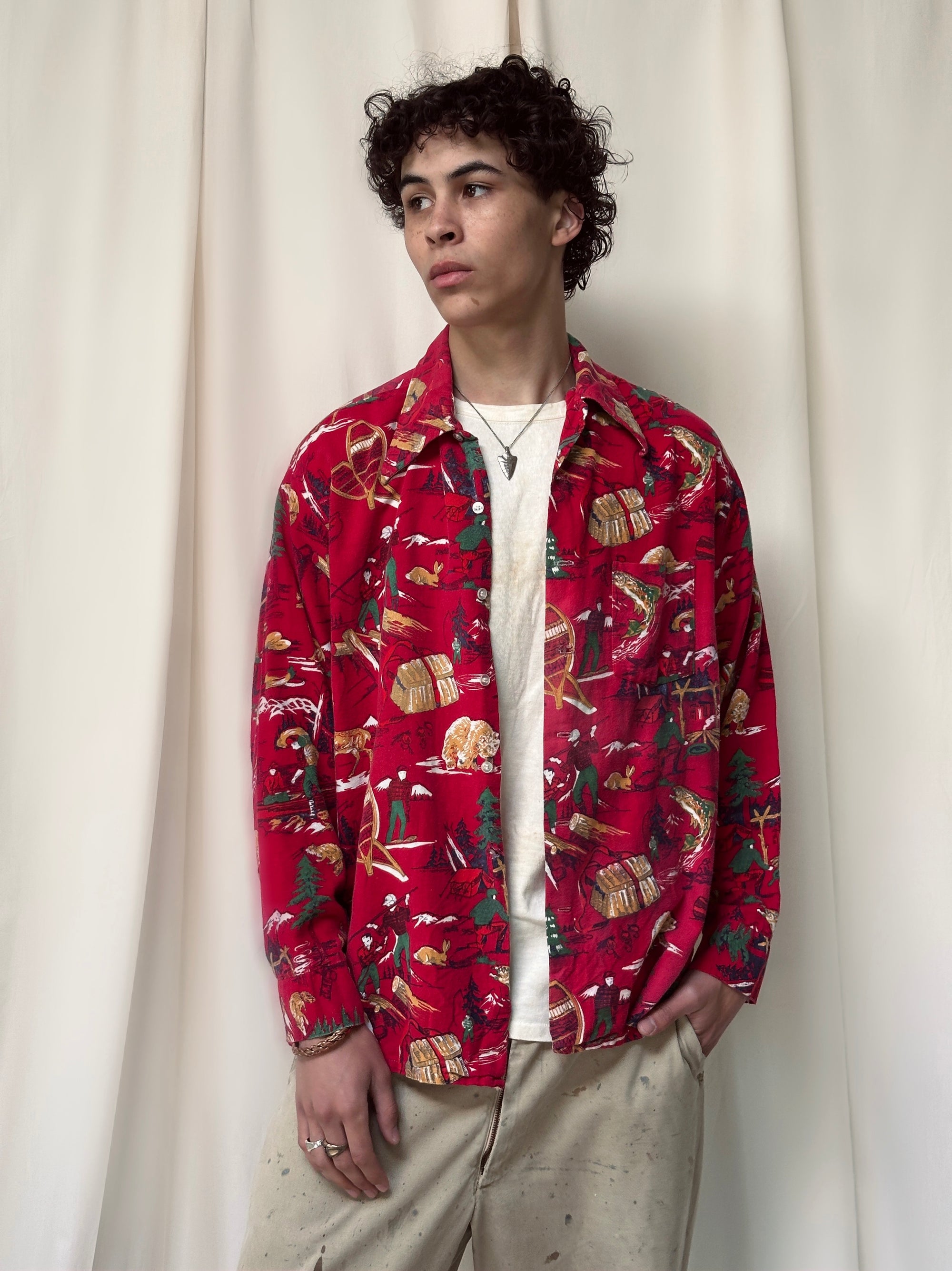 Vintage 1970’s Outdoors All Over Printed Flannel Shirt
