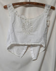 Vintage Early 1900’s Cotton Chemise Tank With Lace Insets