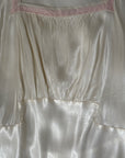Vintage 1940s Greek Key Pattern Rayon Bias Cut Slip Dress | Antique Ivory Nightgown Negligée