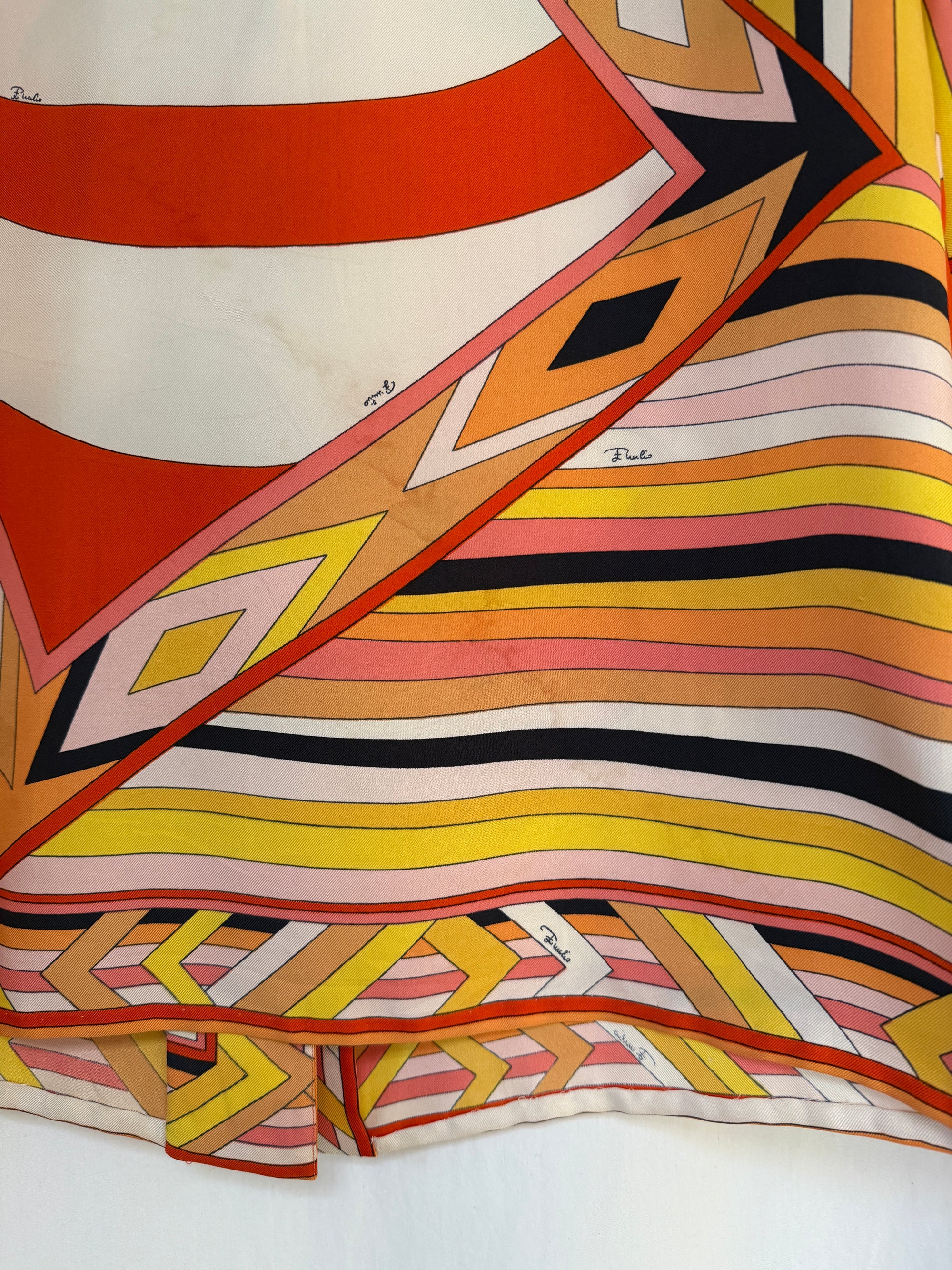 Vintage 1960’s Emilio Pucci Geometric Silk Blouse | Made in Italy Saks Fifth Avenue Silk Shirt
