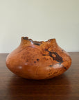 Vintage Signed Handcrafted Fir Burl Wood Bowl | Live Edge Natural Art Turned Vessel