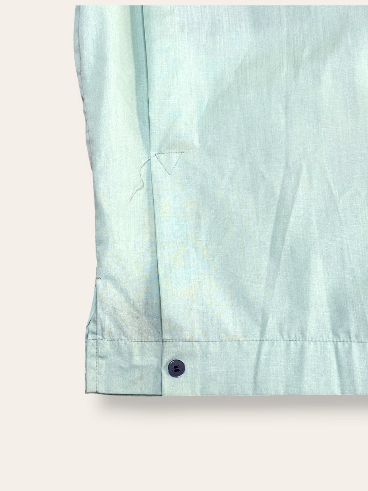 Vintage 1960’s Chain Stitch Bowling Shirt | Two Tone Green Shirt