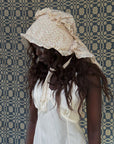 Antique 1800s Calico Cotton Sun Bonnet | Victorian Prairie Hat with Ruffle Detail