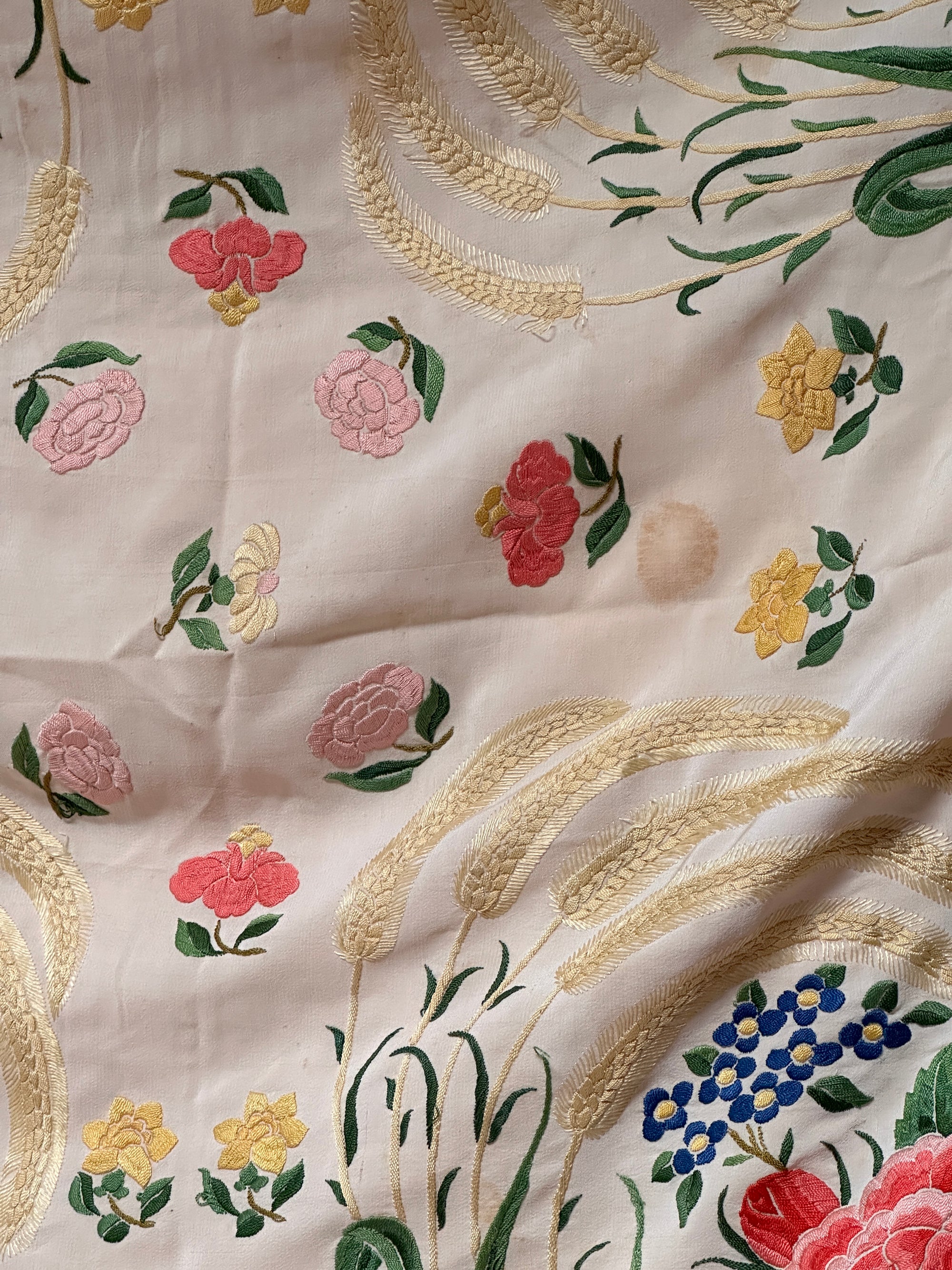 Vintage 1920’s Manton De Manila Silk Embroidered Double-Sided Piano Shawl ///SOLD///