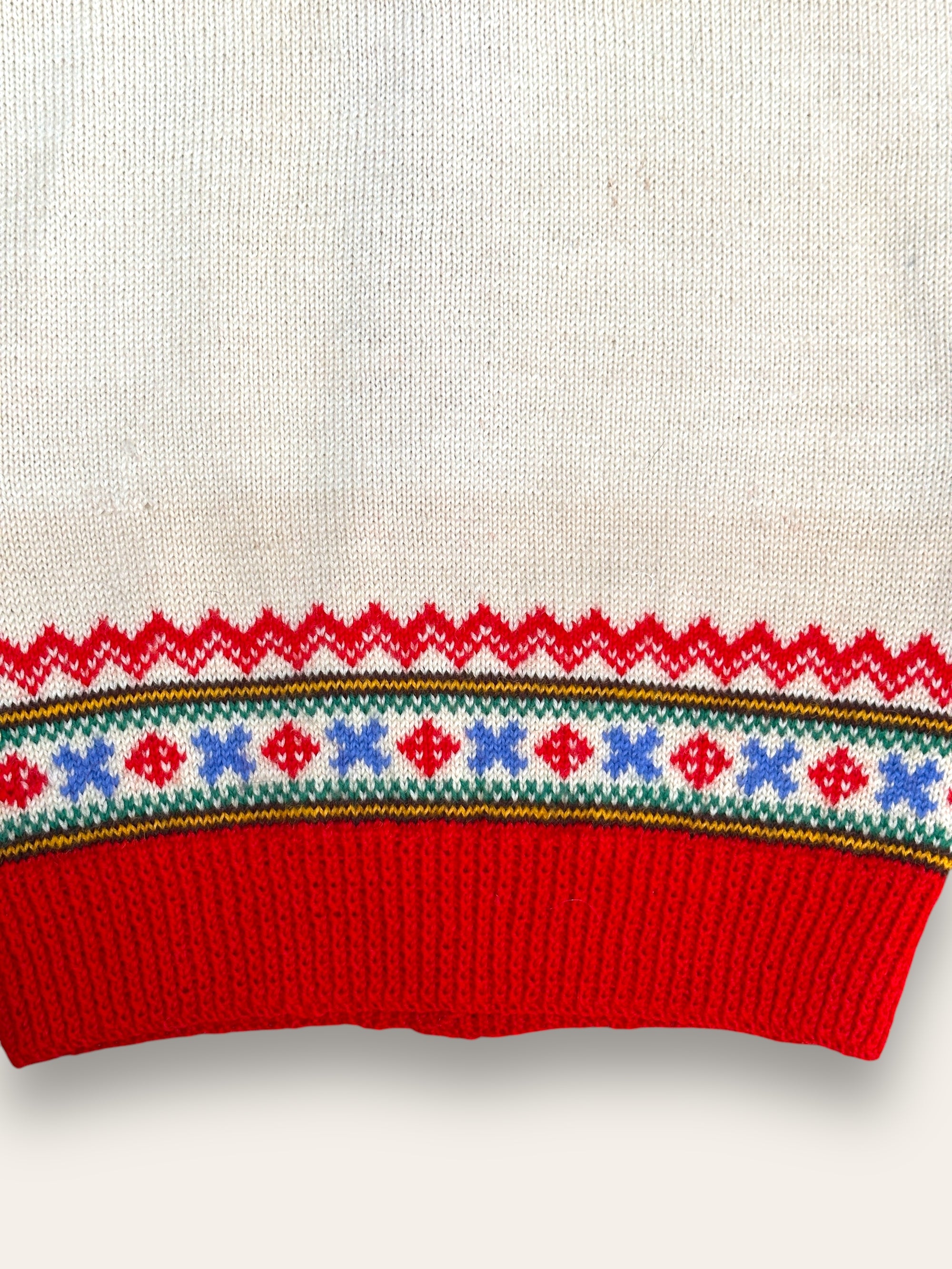 Vintage 1950’s Norway Fair Isle Wool Cardigan Sweater