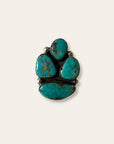 Vintage Navajo Turquoise Cluster Sterling Silver Ring Size 6