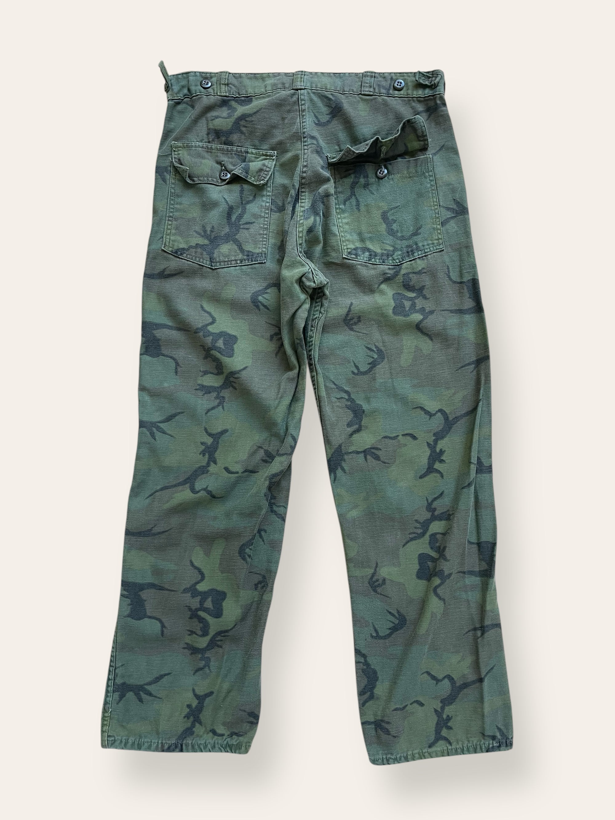 Vintage 1970’s Civilian ERDL Camo Sateen Baker Pants W:33