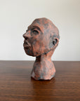 Vintage Modernist Terracotta Head Sculpture | Expressionist Bust Art | Mid Century Studio Pottery Portrait