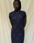 Vintage 1950’s Rayon Horseshoe Cheongsam Dress
